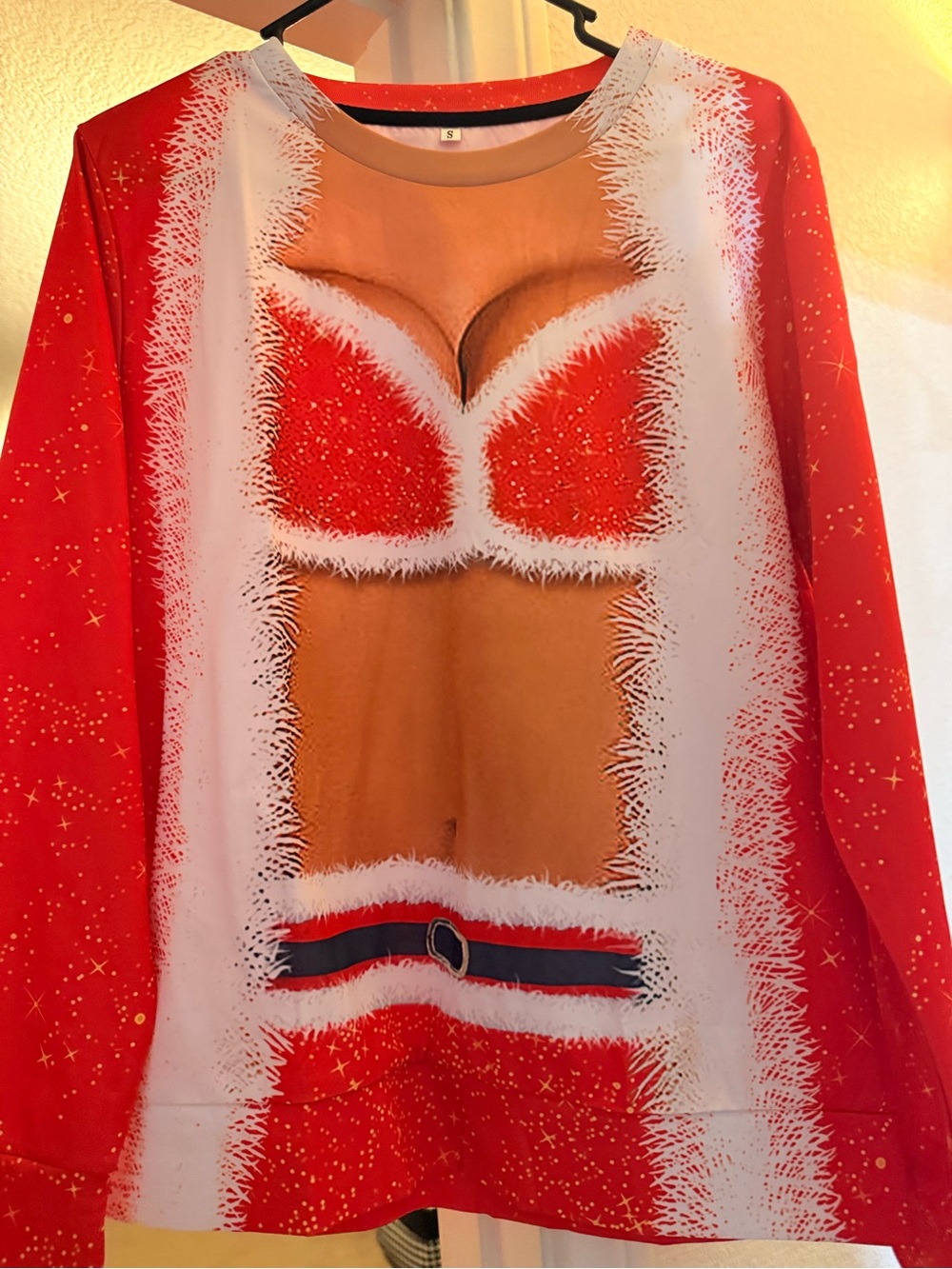 Festive Red Santa Print Sleep Top - Women Intimates & Sleepwear